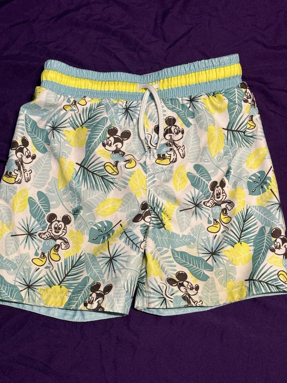 Disney Junior Mickey Mouse 4T Tropical Boys Toddler Swim Shorts Trunks